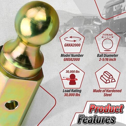 GNXA2062 Gooseneck Ball & Safety Chain Kit Fit for Dodge Ram Trucks, Fit for for-d Trucks,Fit for GMC Trucks, Fit for Nissa-n Trucks OEM GNXA2062 Puck System Gooseneck Hitch Kit in Kuwait