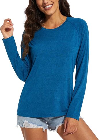 MAGCOMSEN Women's Long Sleeve Shirts UPF 50+ Sun Protection Shirts for Hiking Fishing Workout Rash Guard in Kuwait