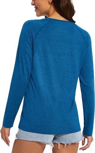 MAGCOMSEN Women's Long Sleeve Shirts UPF 50+ Sun Protection Shirts for Hiking Fishing Workout Rash Guard in Kuwait