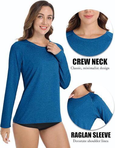 MAGCOMSEN Women's Long Sleeve Shirts UPF 50+ Sun Protection Shirts for Hiking Fishing Workout Rash Guard in Kuwait