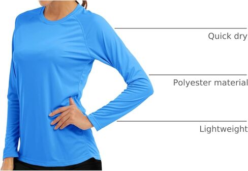 MAGCOMSEN Women's Long Sleeve Shirts UPF 50+ Sun Protection Shirts for Hiking Fishing Workout Rash Guard in Saudi Arabia