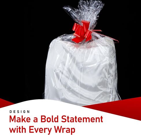 غلاف ناكسليف الشفاف من السيلوفان لسلال الهدايا، 10 قطع من أكياس الهدايا الشفافة، مقاس 24 × 30 بوصة مع أكياس تشيلو كبيرة لهدية الحفلات وتغليف الهدايا. (لا يتضمن شريطًا) in Kuwait