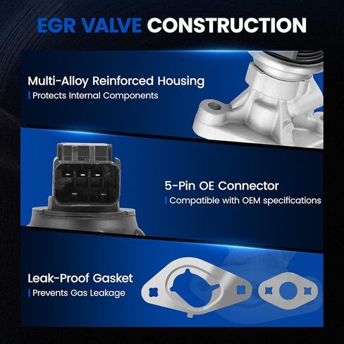 صمام EGR EGV1150 متوافق مع جيب ليبرتي/جراند شيروكي 3.7 لتر V6 2007-2012 | يستبدل 53034192AA، 53032948AD | متوافق مع دودج نيترو/رام 1500 3.7 لتر in Saudi Arabia