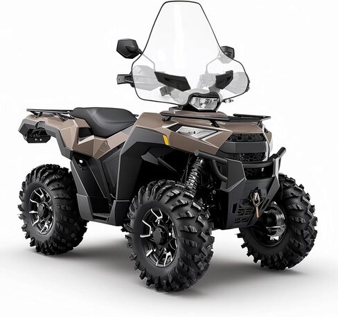 الزجاج الأمامي المتوسط ​​من ECOTRIC متوافق مع 2015-2023 Polaris Sportsman Touring XP 1000 450 570 850 SP EPS Premium استبدال لـ 2880539-409 Lock & Ride Mid View الزجاج الأمامي البلاستيكي الشفاف in Saudi Arabia