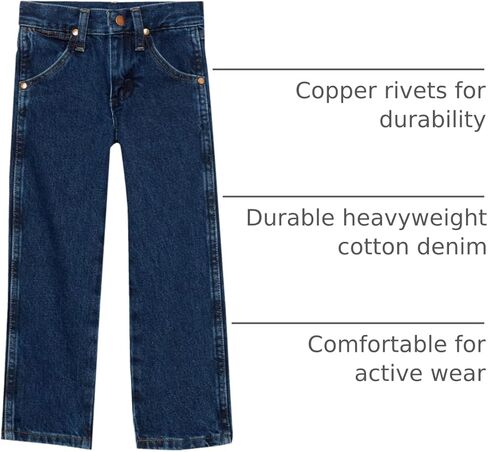 Wrangler Boys' Little 13MWZ Cowboy Cut Original Fit Jean, Subtle Worn, 6 in Saudi Arabia