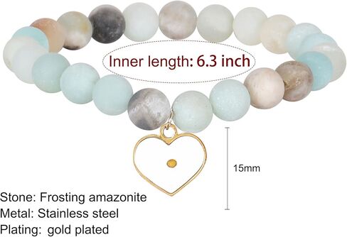 VZBarn هدية الإجهاض على شكل قلب، سوار قابل للتمدد من الكريستال وأحجار الشفاء للأم in Kuwait