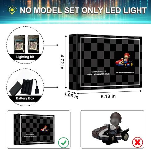 مجموعة إضاءة LED لمجموعة Lego-72037 Mario-Kart، متوافقة مع نموذج مكعبات البناء Lego 72037 (لا تتضمن مجموعة الكتل) in Kuwait