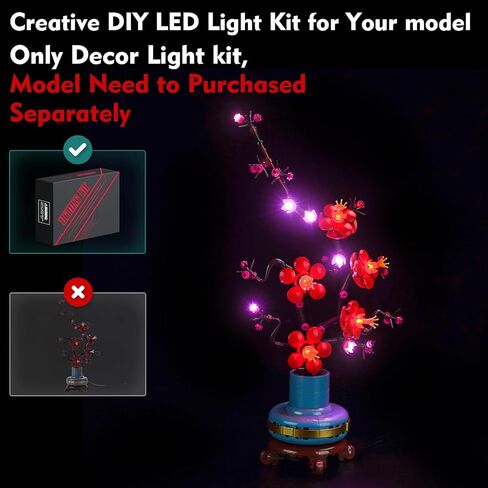 Light Compatible with Lego Plum Blossom 10369 Botanical Collection - No Models Only Light, Creative Lighting Set Accessories Compatible with Lego 10369 Icons Flowers Plum Blossom Set in Saudi Arabia