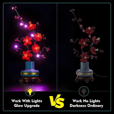 Light Compatible with Lego Plum Blossom 10369 Botanical Collection - No Models Only Light, Creative Lighting Set Accessories Compatible with Lego 10369 Icons Flowers Plum Blossom Set in Saudi Arabia