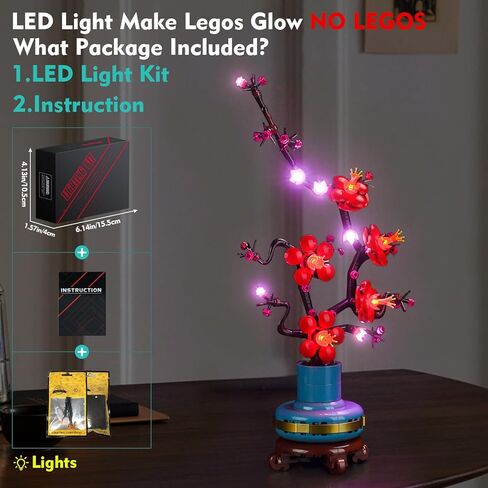 Light Compatible with Lego Plum Blossom 10369 Botanical Collection - No Models Only Light, Creative Lighting Set Accessories Compatible with Lego 10369 Icons Flowers Plum Blossom Set in Saudi Arabia