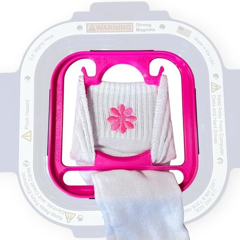 إدراج Sock Hoop™ للطوق المغناطيسي القوي مقاس 5.5 بوصة - إدراج تطريز مناسب للجورب والقفازات من أجل طوق تطريز آلي آمن وسهل للجوارب والقفازات المخصصة DIY (للبالغين باللون الوردي) in Saudi Arabia