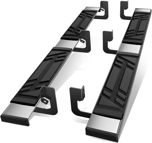 Auto Dynasty Curved Running Board Compatible with 2004-2014 Ford F-150 Regular Cab, Stainless Steel Side Step Rail Nerf Bars, 4" Step Bars, Polished Chrome 05 06 07 08 09 10 11 12 13 in Saudi Arabia