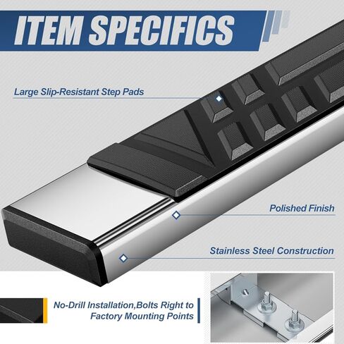 Auto Dynasty Curved Running Board Compatible with 2004-2014 Ford F-150 Regular Cab, Stainless Steel Side Step Rail Nerf Bars, 4" Step Bars, Polished Chrome 05 06 07 08 09 10 11 12 13 in Saudi Arabia