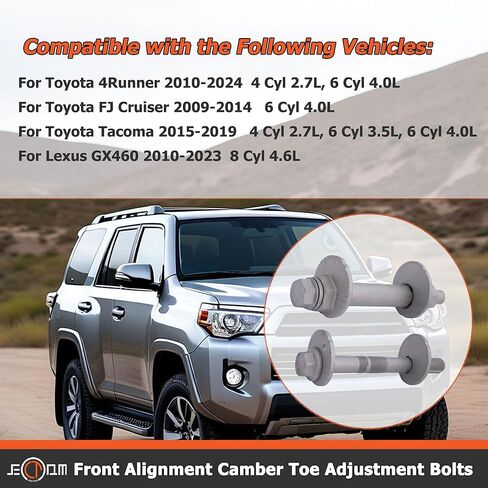 Front Alignment Camber Adjustment Cam Bolts Kit Compatible with Toyota 4Runner FJ Cruiser Tacoma Control Arm Cam Bolts Kit Replace for 48409-60040 48452-60020 48190-60040 48198-60020 in Saudi Arabia