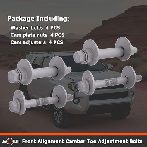 Front Alignment Camber Adjustment Cam Bolts Kit Compatible with Toyota 4Runner FJ Cruiser Tacoma Control Arm Cam Bolts Kit Replace for 48409-60040 48452-60020 48190-60040 48198-60020 in Saudi Arabia