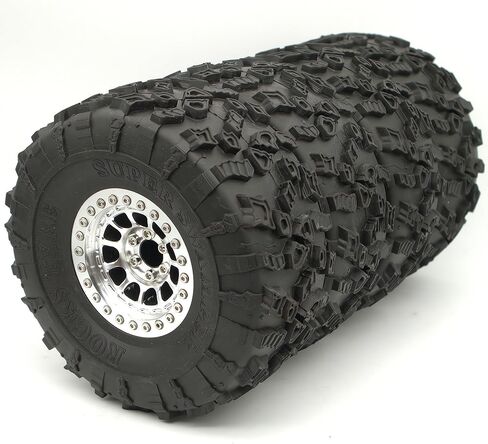 RC 2.2 Beadlock Wheel & Tire Set (4-Piece) Upgrades Accessories Rims (White & Black) in Kuwait