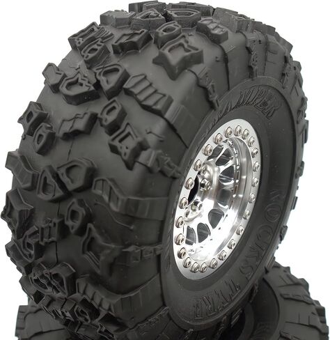RC 2.2 Beadlock Wheel & Tire Set (4-Piece) Upgrades Accessories Rims (White & Black) in Kuwait