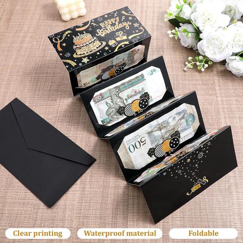 حامل نقود عيد الميلاد، بطاقات نقود لعيد الميلاد من الذهب الأسود، مغلفات هدايا نقدية لأعياد الميلاد السعيدة، بطاقة هدايا مفاجئة للرجال والنساء، مكافآت الشركة الحالية in Kuwait