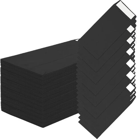 طقم ظرف 30 ظرف، ظرف أسود مقاس 3.2x6.6 بوصة in Saudi Arabia