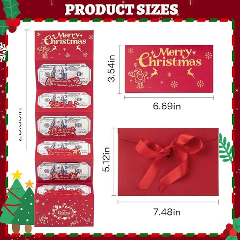 مغلفات هدايا عيد الميلاد النقدية لعام 2025، حاملات أموال إبداعية للنقود وبطاقات الهدايا، مغلفات مفاجأة للعطلات لهدايا عيد الميلاد للرجال والنساء والأطفال (سانتا، قطعتان) in Kuwait