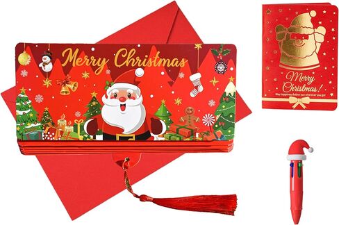 Christmas Money Holders for Cash with Greeting Card, Envelope & Pen, 2025 NEW Gift Card Holder with 10 Slots DIY Surprise Christmas Gifts Card Cash Gift Holders Xmas Party Supplies Set of 1 in Saudi Arabia