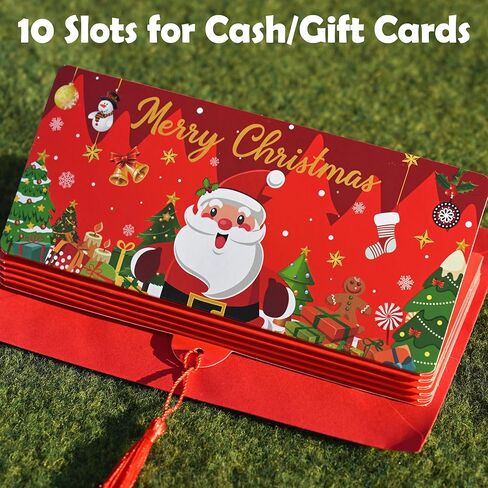 Christmas Money Holders for Cash with Greeting Card, Envelope & Pen, 2025 NEW Gift Card Holder with 10 Slots DIY Surprise Christmas Gifts Card Cash Gift Holders Xmas Party Supplies Set of 1 in Saudi Arabia