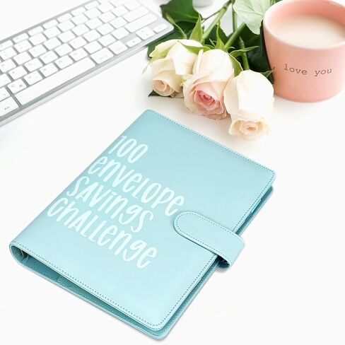100 Envelope Challenge Binder, 52 Week Money Saving Challenge Book with Envelopes & Challenge Tracker Budget Binder, Motivational Process to Save $5050 100 Pocket Pre-Numbered (Pink) in Saudi Arabia