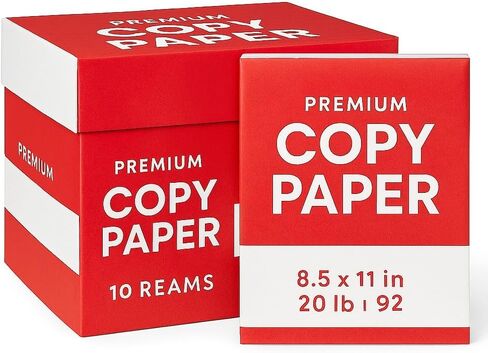Copy Paper 8.5 x 11, 20 lb, 92 Brightness – 10 Ream Case (5,000 Sheets) | Premium Printer & Copier Paper for Office, School, Home | Jam-Free, Acid-Free, White Paper in Saudi Arabia