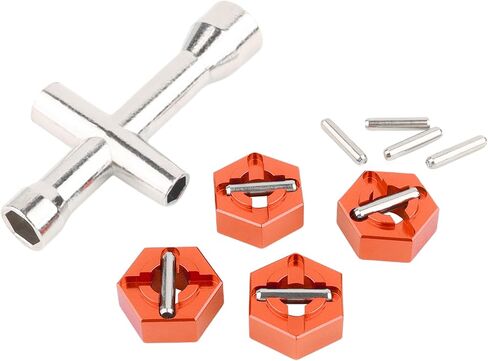 for H16BM RC Car Upgrade Aluminum Wheel Hex 16440 & Pins M20101 & Wrench P812 Spare Parts for 1/16 H16BM H16GT H16DR JC16EP and 1/14 H14BM 14210 JC14EP 14301 14303 Trucks(Silver) in Saudi Arabia