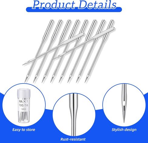 TIESOME 80 Pcs 100/16 Heavy Duty Sewing Machine Needles, Universal Metal Sewing Machine Needles for Leather Jeans Canvas Heavy Fabrics Home Sewing Machines in Saudi Arabia