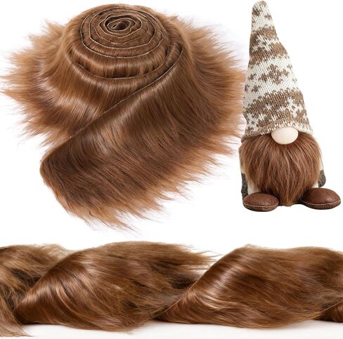 Tatuo 71 x 3 Inch Natural Brown Faux Fur Trim for Hood Shaggy Fur Fabric Faux DIY Craft Garland Fluffy Strip for Winter Slippers Slides Xmas Gnomes Beard Santa Claus Hair Dwarf Cosplay Costume in Saudi Arabia