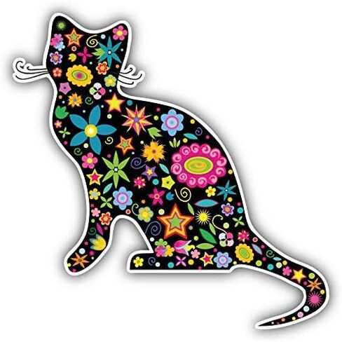 KW Vinyl Magnet Ornate Cat Truck Car Magnet Bumper Sticker Magnetic 5" in Saudi Arabia