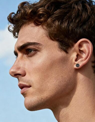 Stud Earrings 925 Sterling Silver Stud Earrings for Mens Womens Pierced Mens Earrings Jewelry Gift for Father's Day Gifts in Saudi Arabia