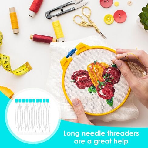LXUEJIE 20 PCS Long Needle Threader, 7.9"Punch Needle Threader, Stitching Needles Threader Sewing Accessories for Embroidery Bead Cross Stitch DIY Sewing Craft in Saudi Arabia