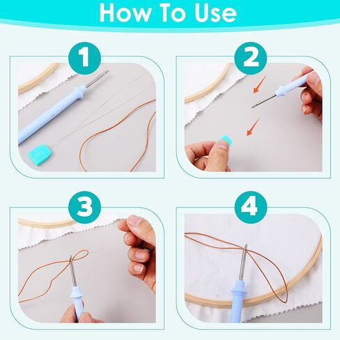 LXUEJIE 20 PCS Long Needle Threader, 7.9"Punch Needle Threader, Stitching Needles Threader Sewing Accessories for Embroidery Bead Cross Stitch DIY Sewing Craft in Saudi Arabia