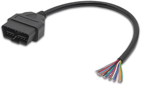 OBD OBDII J1962 16 Pins Male Connector to Open Plug Wire, 30cm/12 Car OBD Diagnostic Extension Cord OBD2 Pigtail, Universal Vehicle DIY Mobley USB Adapter Replacement (Black) in Saudi Arabia