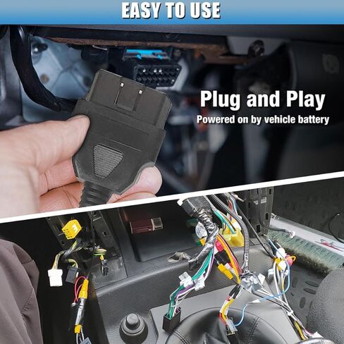 OBD OBDII J1962 16 Pins Male Connector to Open Plug Wire, 30cm/12 Car OBD Diagnostic Extension Cord OBD2 Pigtail, Universal Vehicle DIY Mobley USB Adapter Replacement (Black) in Saudi Arabia