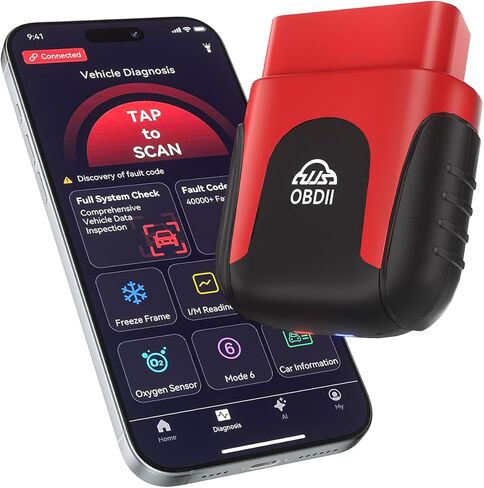 2025 Bluetooth OBD2 Scanner for iPhone & Android - AI Powered Wireless Car Diagnostic Scan Tool, Check Engine Code Reader with Real-Time Data, No Subscription Fee for All Cars and Trucks 1996+ in Saudi Arabia
