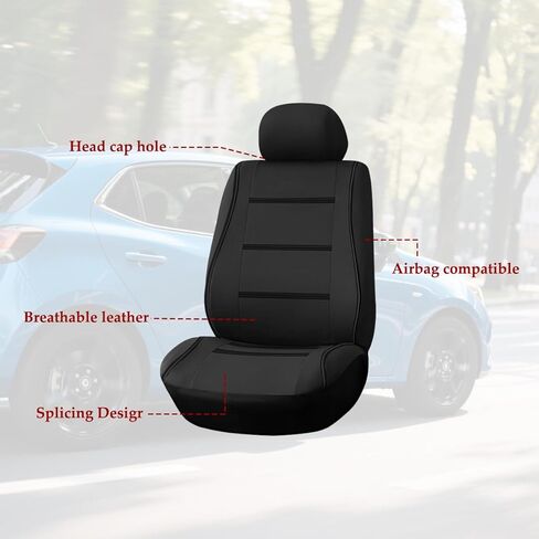 Car Front Seat Covers Only, Waterproof Anti Slip Vehicles Low Back Piping Seat Protectors, Breathable Auto Interior Chair Protection Accessories, Universal for SUV, Truck, RV (Blue) in Saudi Arabia