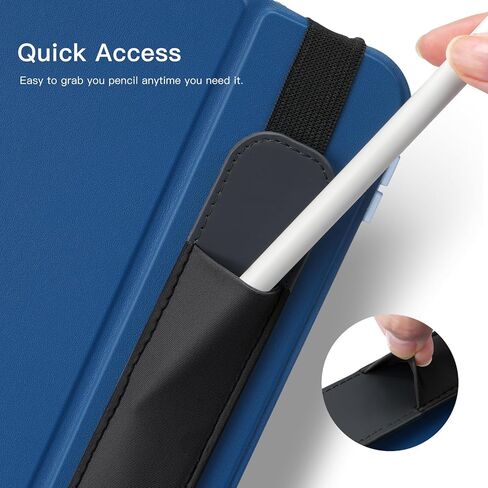 حامل مقلمة MoKo يناسب قلم Apple (Pro وUSB-C والجيل الأول والثاني)، جيب مرن قابل للفصل لقلم القلم مع شريط مطاطي متصل بحافظة iPad، أسود in Kuwait
