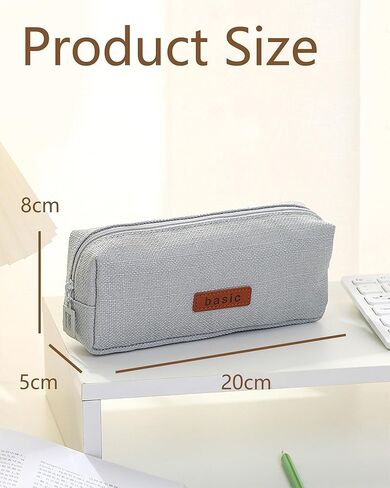 Pink Cotton-Linen Pencil Case, Multi-Functional Pencil Holder Stationery Pouch for Office and Travel in Saudi Arabia
