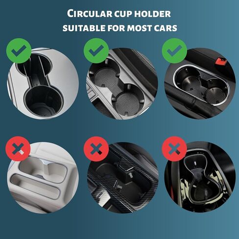 2-in-1 Car Cup Holder Adapter, Multifunctional Front seat Adjustable Cup and Beverage Holder, Compatible with car Circular Cup Slots in Saudi Arabia