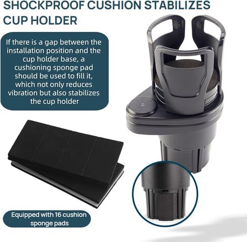 2-in-1 Car Cup Holder Adapter, Multifunctional Front seat Adjustable Cup and Beverage Holder, Compatible with car Circular Cup Slots in Saudi Arabia