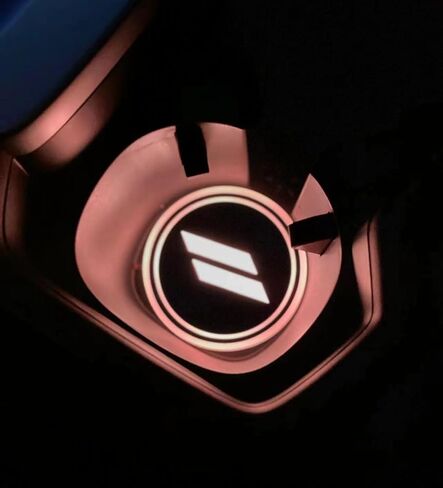 2PCS Rechargeable Ambient Led Light Car Cup Holder Coaster Decal with LDR and Accelerometer 2.7" for Dodge Charger Challenger Durango Dart R/T SRT for Jeep/Chrysler in Saudi Arabia