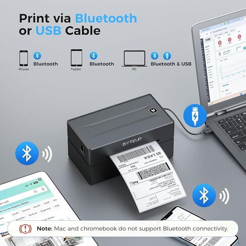 Bluetooth Thermal Shipping Label Printer, Wireless 4x6 Shipping Label Printer for Small Business, Support iOS, Android, Windows and Mac, Compatible with Amazon, Ebay, Shopify, Etsy, USPS. in Saudi Arabia