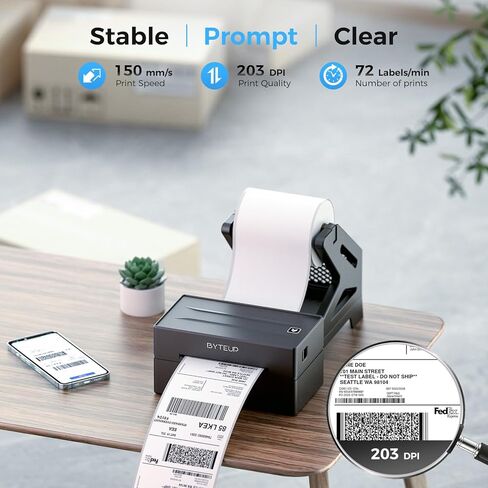 Bluetooth Thermal Shipping Label Printer, Wireless 4x6 Shipping Label Printer for Small Business, Support iOS, Android, Windows and Mac, Compatible with Amazon, Ebay, Shopify, Etsy, USPS. in Saudi Arabia