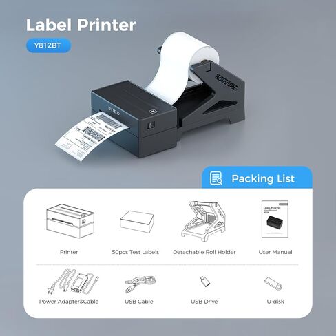 Bluetooth Thermal Shipping Label Printer, Wireless 4x6 Shipping Label Printer for Small Business, Support iOS, Android, Windows and Mac, Compatible with Amazon, Ebay, Shopify, Etsy, USPS. in Saudi Arabia