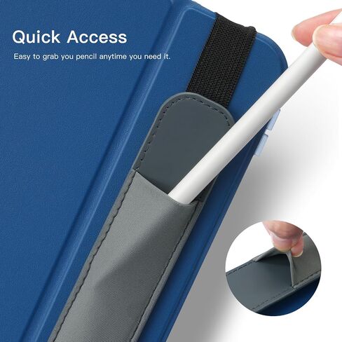 حامل مقلمة MoKo يناسب قلم Apple (Pro وUSB-C والجيل الأول والثاني)، جيب مرن قابل للفصل لقلم القلم مع شريط مطاطي متصل بحافظة iPad، أسود in Kuwait