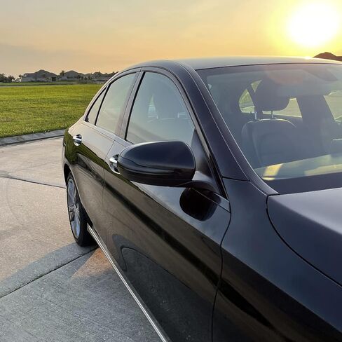 SlickMod Chrome Delete Blackout Vinyl Overlay for 2015-2021 Mercedes C Class Window & Door Trim (Full Side Kit, Gloss Black) in Saudi Arabia