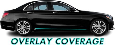 SlickMod Chrome Delete Blackout Vinyl Overlay for 2015-2021 Mercedes C Class Window & Door Trim (Full Side Kit, Gloss Black) in Saudi Arabia